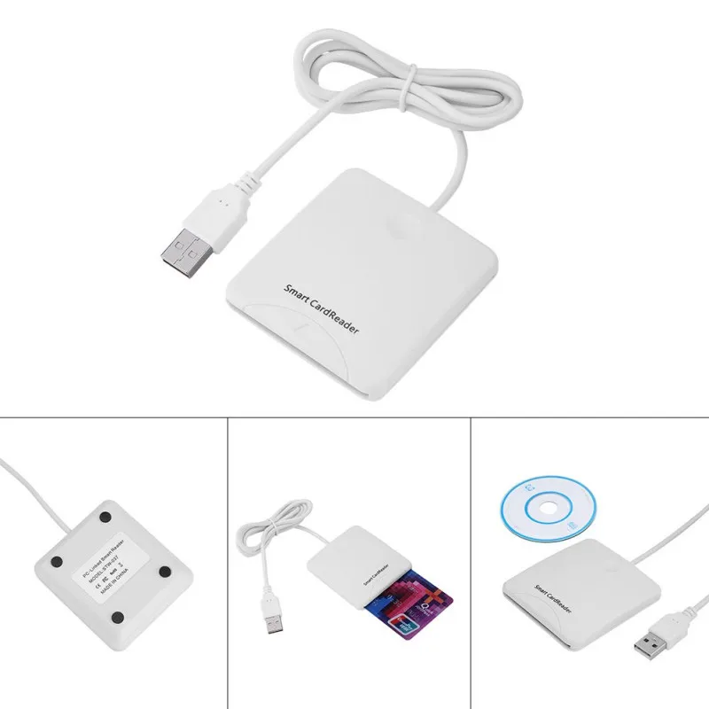 Portable USB Smart Chip Card IC Credit Card Reader Encoder Writer with SIM Slot for Windows 5