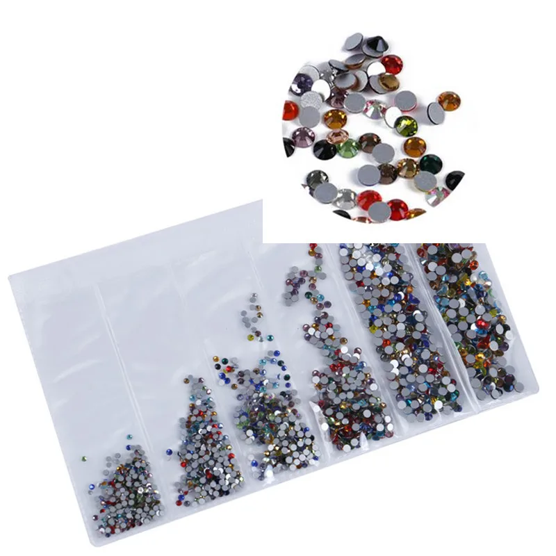 

Mix Sizes Clear AB Non Hotfix Flatback Nail Rhinestones Glitter Irregular Beads For Nails 3D DIY Nail Art Decoration Gems