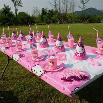 

Hello Kitty Cat theme Kids Birthday Party Decoration Set Party Supplies Baby Birthday Pack event party supplies AW-1666