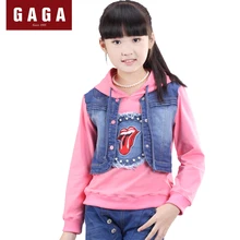 GuaGuaEgg 2016 Winter and Autumn Girls Sweater Hoodies Fake Two Piece Fashion Kids Clothes Pink Tops 10 – 14 Years Old C36191NG
