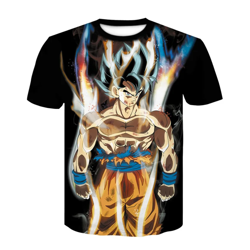 

New dragonball Saiyan muscle Goku fighting T-shirt Quick Dry Summer tight man short sleeve T-shirt Tops Tees Brand Tshirts