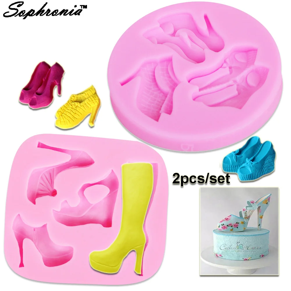 10PCS/SET High Heel Shoes Silicone Molds Shaped Fondant Silicone Mold