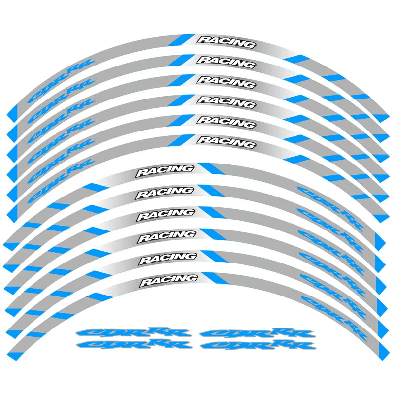 Новая высококачественная наклейка для колес мотоцикла, 12 шт., светоотражающий обод в полоску для Honda CBR250RR CBR600RR CBR1000RR CBR300RR CBRRR - Цвет: 3