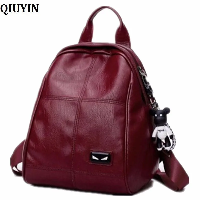 

QIUYIN Travel Shopping Large Capacity Backpack 2019 New Backpack With Bear Pendant Student Campus Backpack Computer Bag