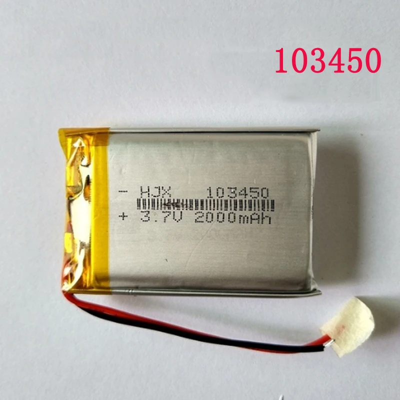 

3.7V 2000mAH 103450 Battery High Quality Lithium Chargeable Batteries for GPS MP3 MP4 Cell Phone Speaker Tablet DVR A-CLASS Toy