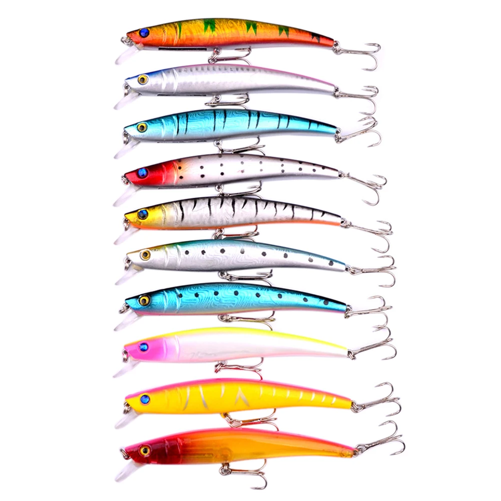 

Pro beros 10pcs/lot 11.2g/11.5cm Minnow lure plastic fishing bait DW-1027