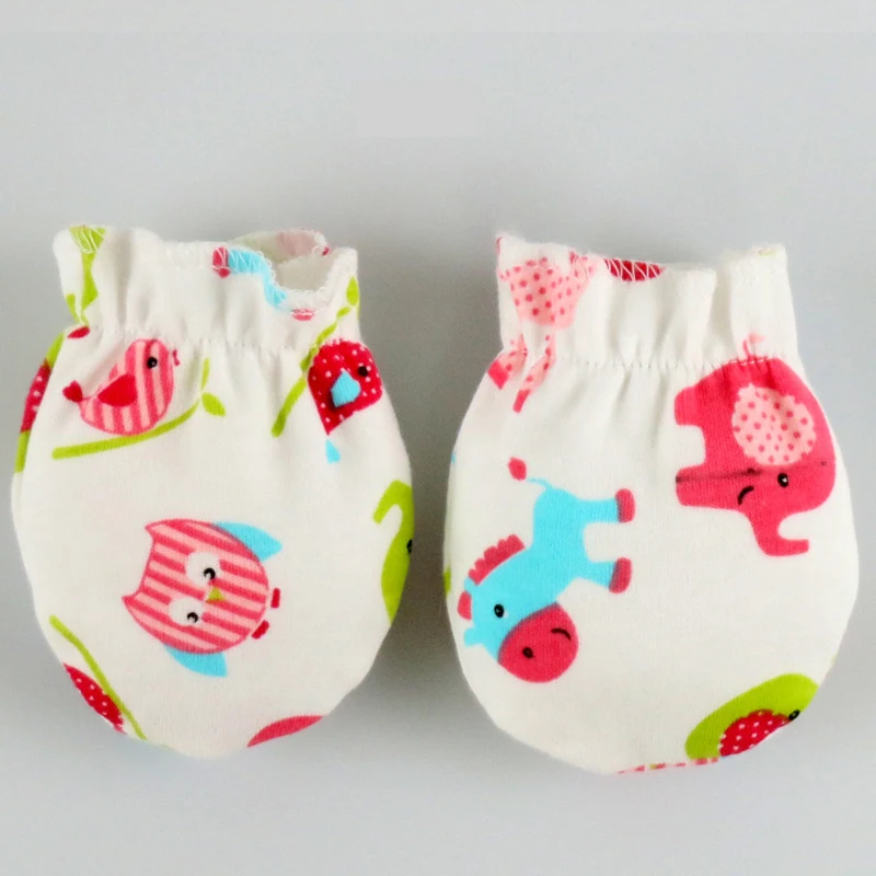 

1 pair 0-6 monhs newborn mittens baby glove bite Natural cotton scratch mittens gloves girl baby accessories stuff for newborns