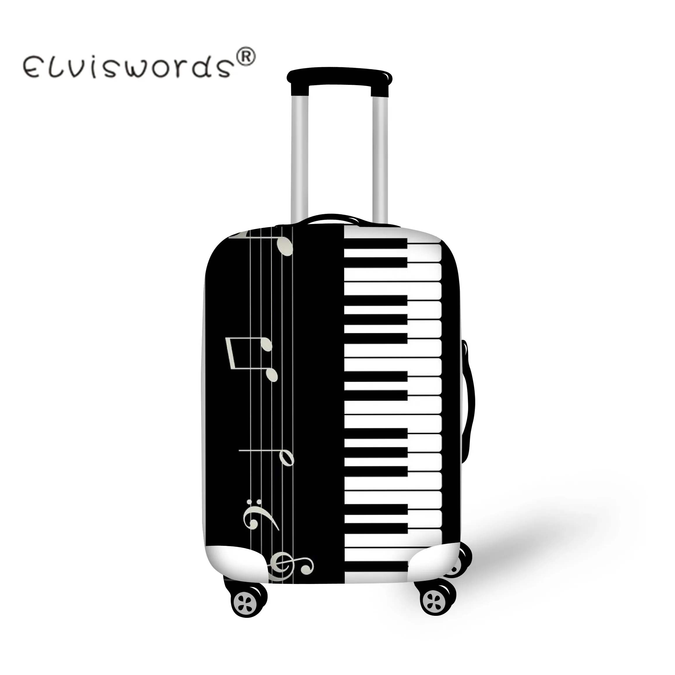 ELVISWORDS Luggage Protective Covers Music Notes Print Travel Luggage