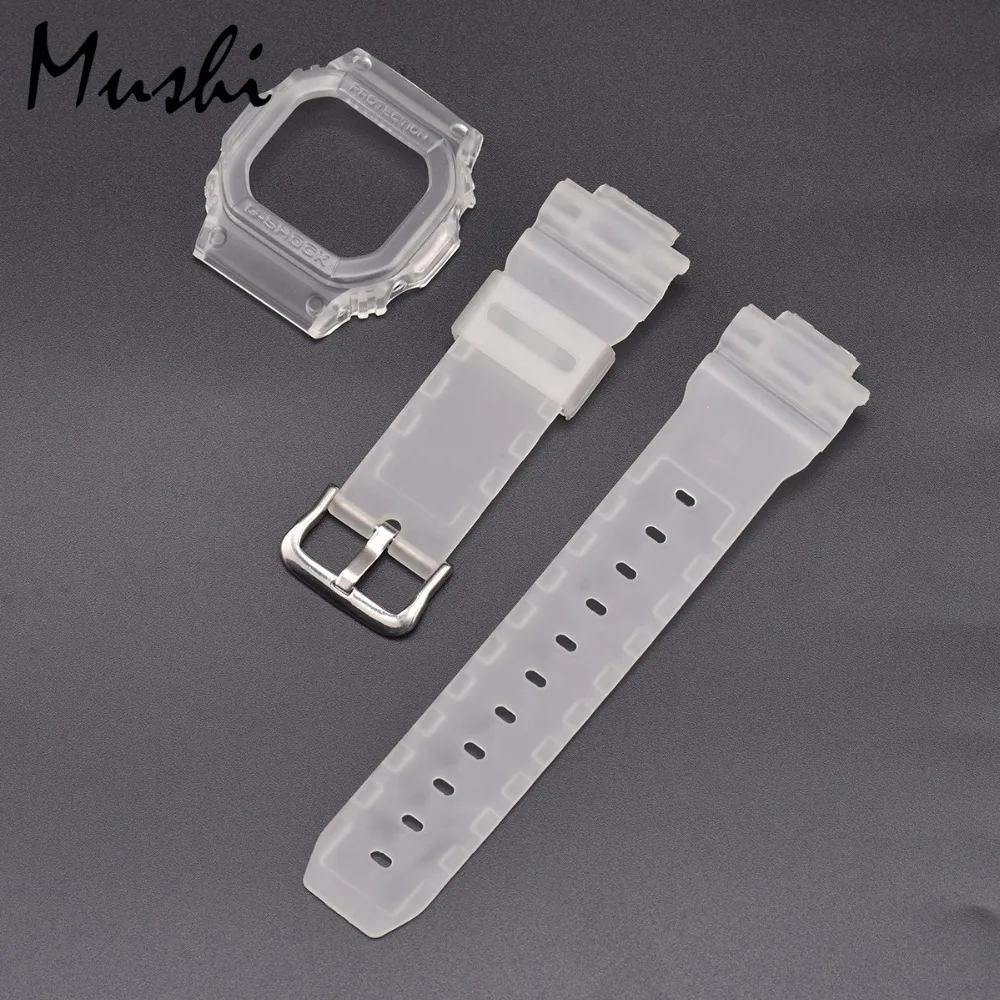 

Watch Strap for Casio 5600 Series GW-M5610 G-5600E GW-S5600 Translucent Men Watchband Pin Buckle Watch band Watch Case + Tool