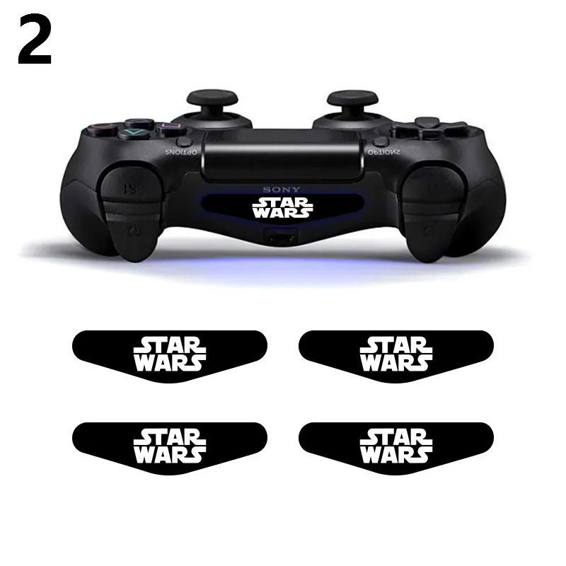 two 4 шт./лот светодиодный контроллер PS4 светильник стикер бар пользовательские наклейки для Playstation Gampad контроллер кожи для PS4 контроллер Duals - Цвет: two