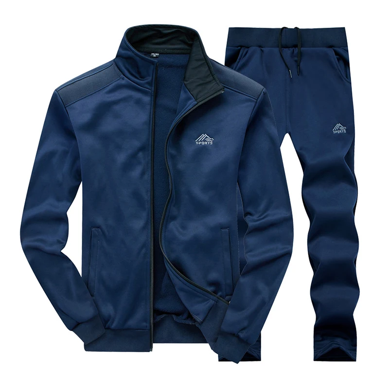 Men's Sportswear Set Brand Mens Tracksuit Sporting Fitness Clothing Two Pieces Long Sleeve Jacket + Pants Casual sweat suits men