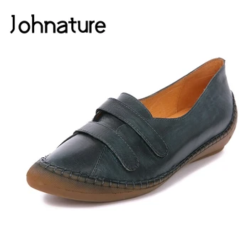 

Johnature 2020 New Spring/autumn Handmade Genuine Leather Pointed Toe Casual Increased Internal Comfortable Women Shoes Pumps