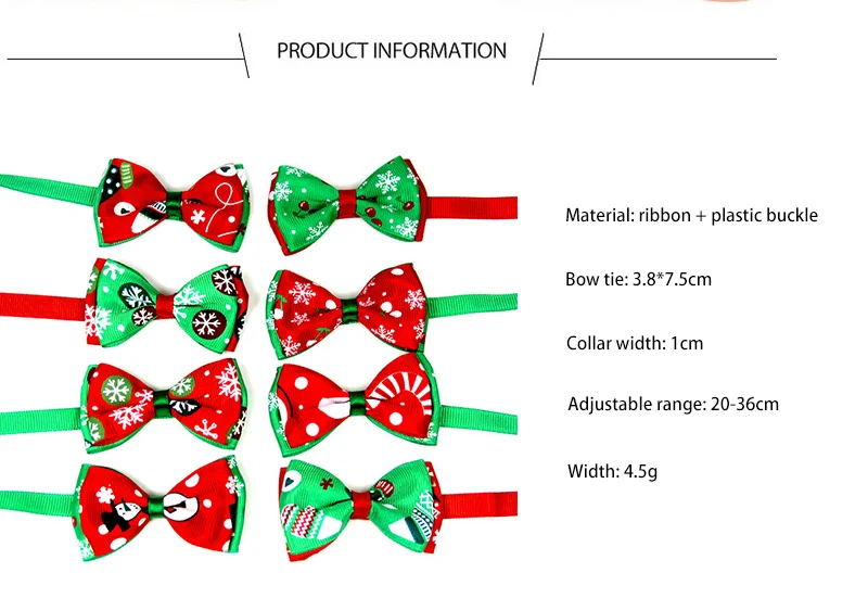 Рождественский праздничный питомец кошачий собачий ошейник галстук-бабочка Регулируемый шейный ремень кошка собака уход аксессуары Поставка зоотоваров Рождество