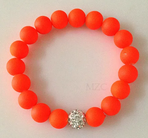 

Can Choose Color New Hot Neon Fluorescence Candy Color Beads Disco crystal Bracelet Ball Stand Stretch Bracelets