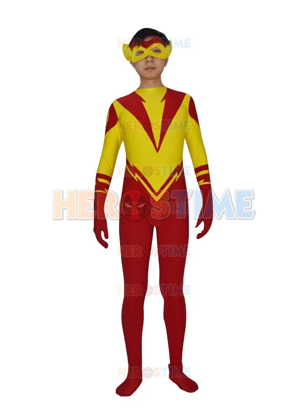 Kid Flash Young Justice Superhero Costume spandex halloween cosplay Kid