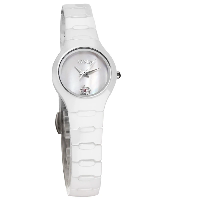 LVYIN керамические парные часы, брендовые роскошные черные часы для влюбленных женщин и мужчин, Relojes Hombre с коробкой, кварцевые часы с календарем - Цвет: Silver Woven