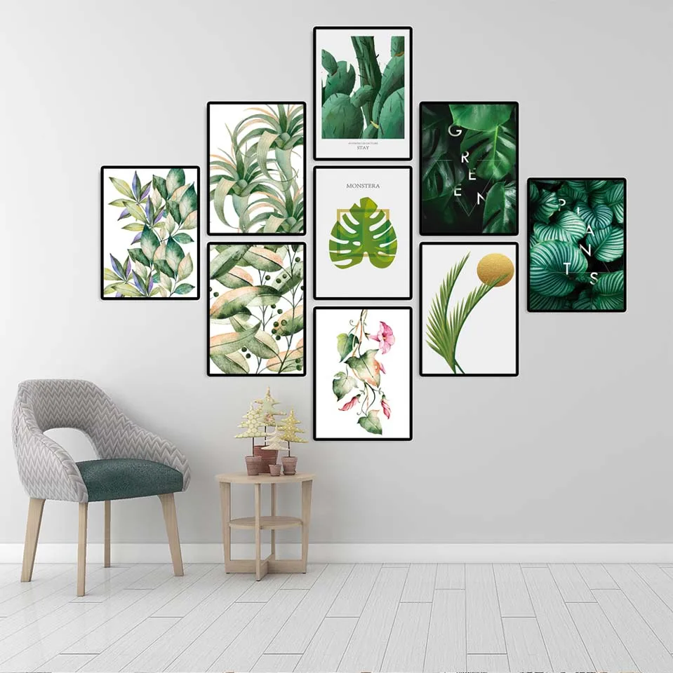 

Wall Art Poster Print Canvas Home Decoration Painting Picture oil Unframed Drawings Tropical plants green leaves For Bedroom