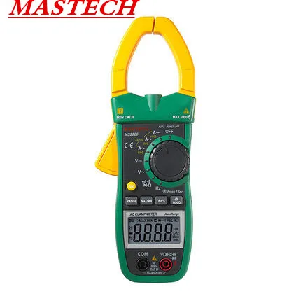 

MASTECH MS2026 Digital AC Current Clamp Meter Auto Range Ammeter Voltmeter Ohmmeter w/ Capacitance & Frequency Tester Meter