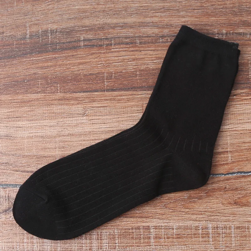 Новые зимние мужские Носки с рисунком, повседневные хлопковые носки, мужские одноцветные носки в полоску, осенние мужские носки, 2 пары, Meias - Цвет: black