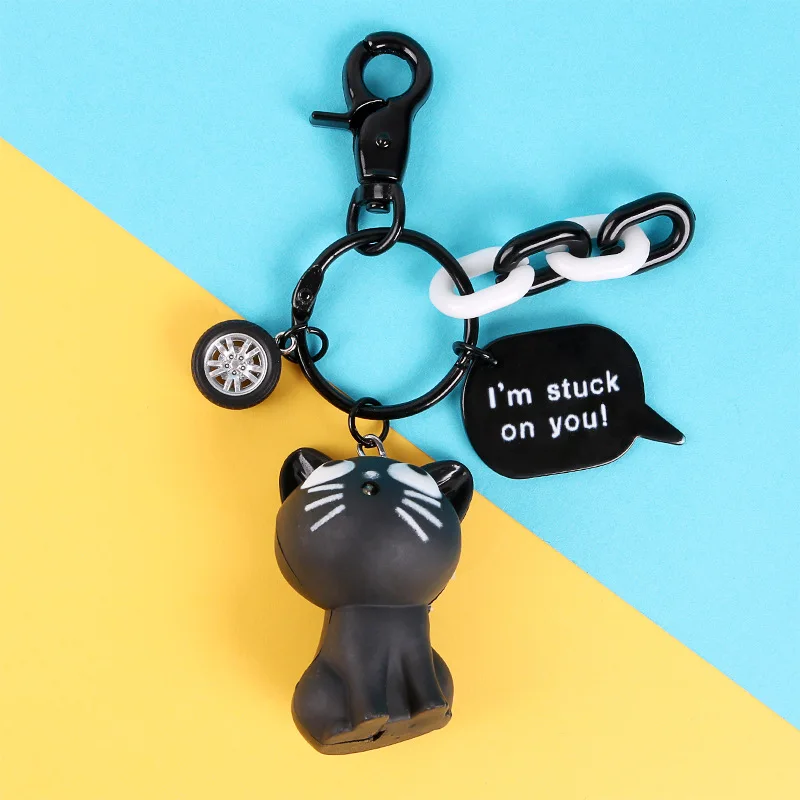 

2019 Hot New Meow doll keychain Cat Kitten Keyring Bell Toy couple Lover Key Chain Rings For Handbag cute gift