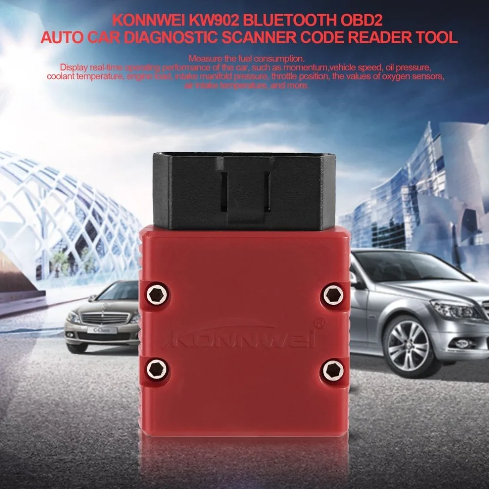 KW902 ELM327 Bluetooth OBD2 автомобильный диагностический сканер неисправностей детектор инструмент считыватель кода OBDII сканер Интерфейс