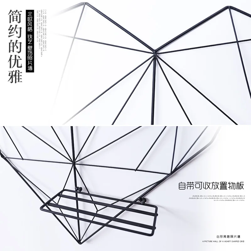 Ceny Stojaki do przechowywania stojaki z kutego żelaza siatka fototapeta kreatywny pokoju wieloosobowym wiszące bezszwowe ramka do obrazu zacisk liny dekoracji JUL27