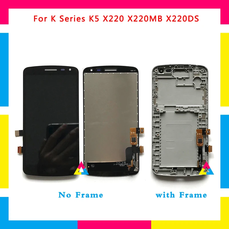 

LCD Display Screen With Touch Screen Digitizer Assembly For LG K Series K5 X220 X220MB X220DS Black No Frame or with Frame