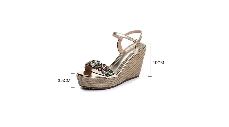 34_2016 New Fashion Summer Luxury Platform Wedge Sandals Womens Small Size Designer Golden High Heels Shoes Online Good Quality