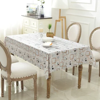 

Tablecloth PVC Waterproof And Oil-Proof Table Cover Plastic Tablecloth Anti-Scalding Rectangular Kitchen Home Table Cloth ZM182