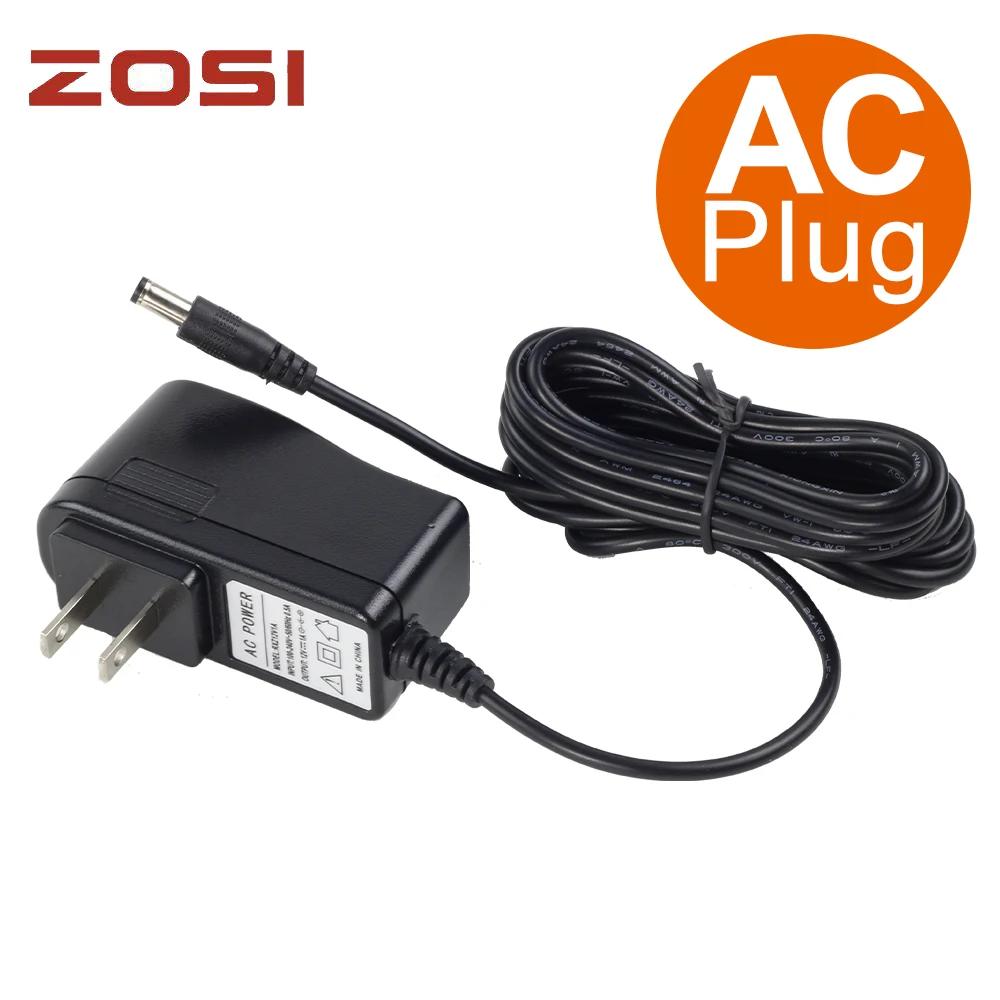 ZOSI AC AU EU UK CCTV Video Power Adapter Supply Charger Injector