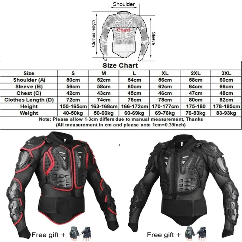 motorcycle jackets size_
