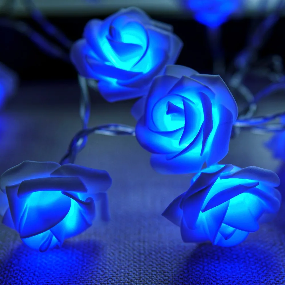 EOYIZW на батарейках 15 футов 30 светодиодный белый цветок розы сказочные гирлянды с пультом дистанционного управления для Святого Валентина, свадьбы, спальни, в помещении