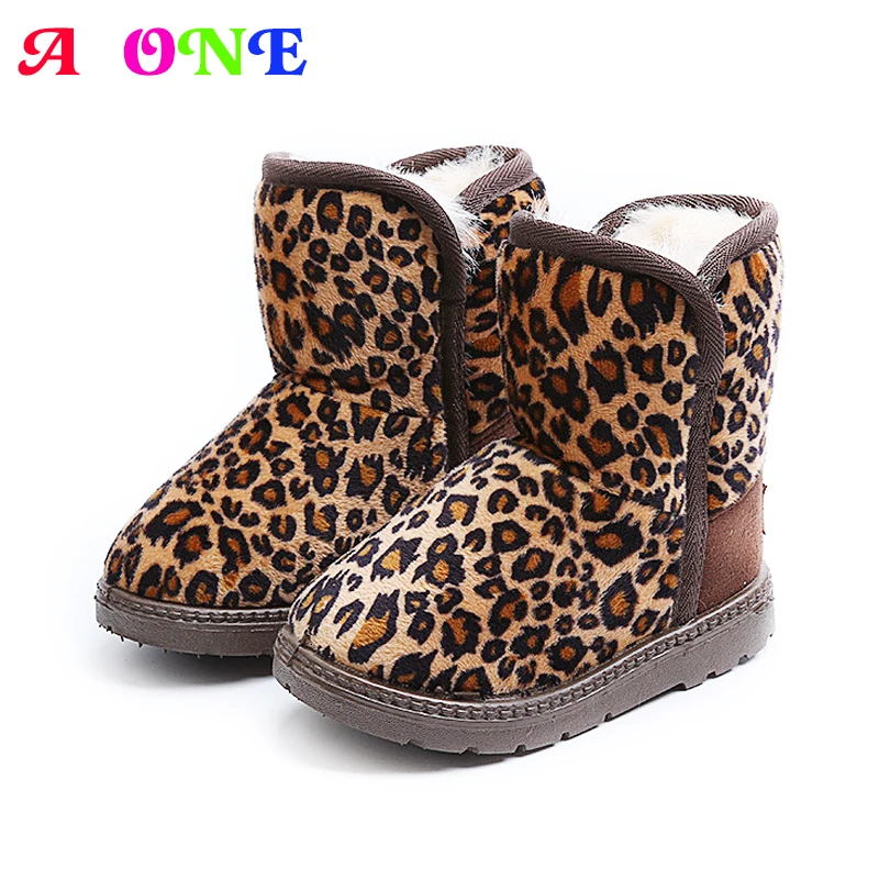 Г., зимние теплые замшевые плюшевые ботинки с леопардовым принтом для маленьких девочек ботильоны для мальчиков модная детская обувь для детей, детские ботинки