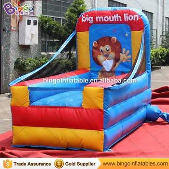 

Funny game inflatable shrowing game lion mouth for target with FREE shipping fee