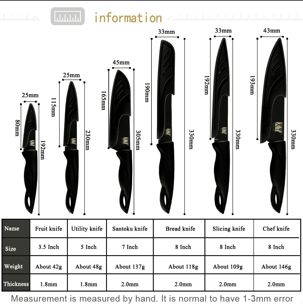 XYj Кливер кухонный нож Японский стальной нож шеф-повара Santoku фруктовое устройство резки овощей с крышкой для бытовой повара