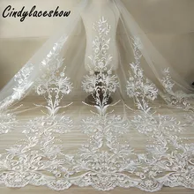 1 Yard 120cm Wide Lace Fabric White DIY Exquisite Lace Embroidery Clothes Wedding Dress Accessories Bridal Gown Sewing Materials 110cm wide wedding dress lace embroidery diy women clothes materials clothing fabric accessories ivory white church happy hour