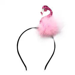 1 шт. повязка для волос в стиле Фламинго повязка на голову с животным узором обруч для волос для детей (фиолетовый красный)