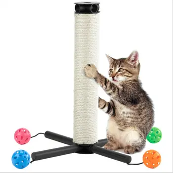 

Pet Cat Sisal Scratcher Pillars Kitten Interactive Toy For Cat House Decor With Bell Toys Kitten Cat Claws Training Accessories
