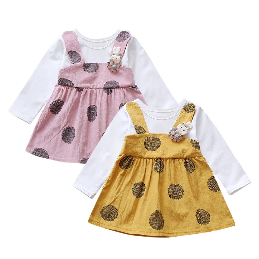 TELOTUNY Fashion Toddler Kid Baby Girl Long Sleeve Rabbit Floral Princess Dress Tops Clothes 2019 newst baby dress Z0208