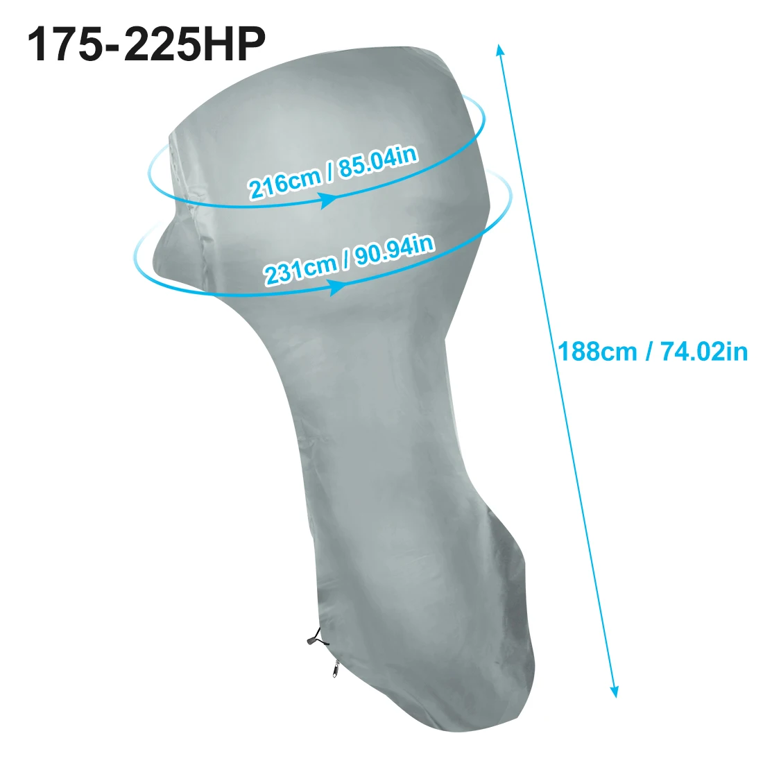 Uxcell 600D Оксфорд ткань ПВХ полный подвесной мотор крышка для лодочных моторов 30-225HP водонепроницаемый - Цвет: 175-225HP Gray