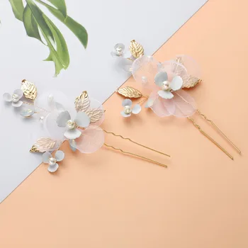 

Jonnafe Hand wired Bridal Hair Pin Clip Gold Leaf Wedding Headpiece Hair Accessories For Women Prom