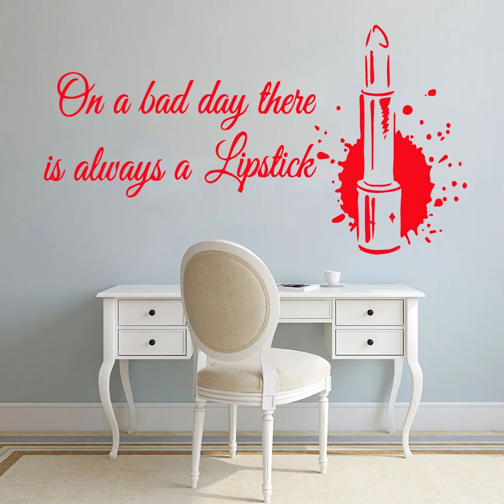 

Luxuriant lipstick beauty salon Self Adhesive Vinyl Waterproof Wall Art Decal Living Room Children Room Decal Mural