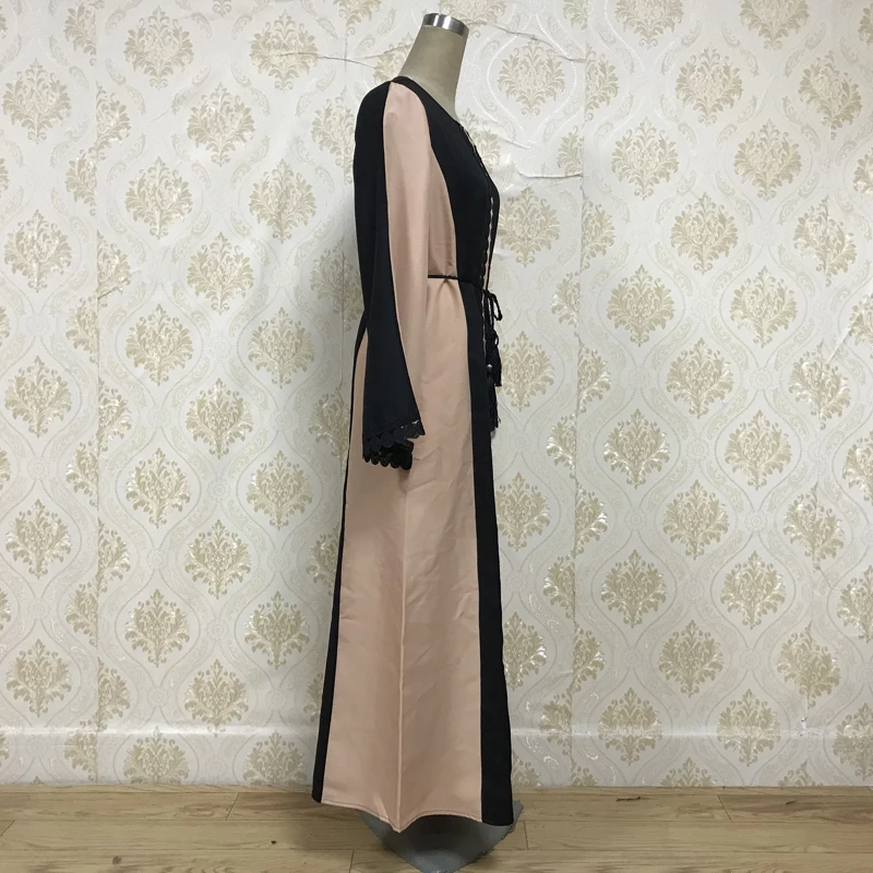 F8849-1 Арабский мусульманский халат на Ближнем Востоке кружевная юбка Рамадан длинное крафт-шелковое платье для исламских женщин, арабское платье новое Дубай