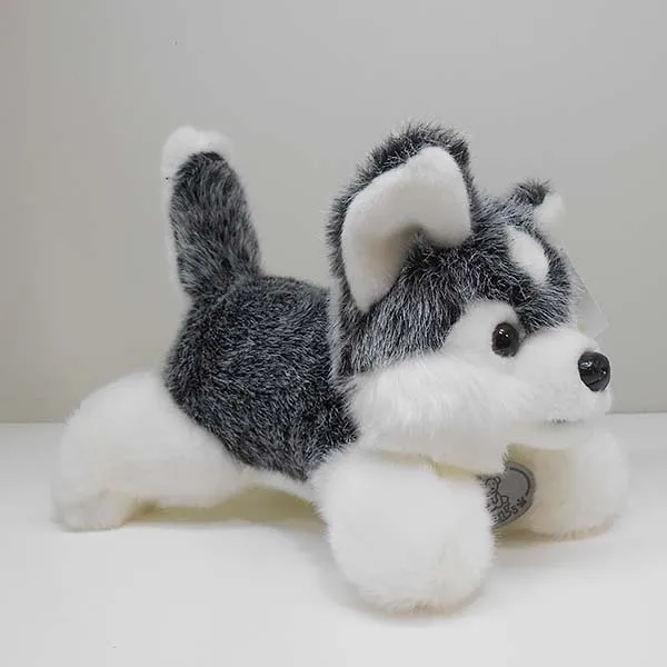 cute plush gray Husky dog toy high quality lying husky dog doll about