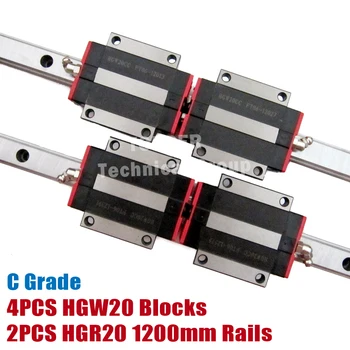 

HGW20CC HGW20CA slides block with 1200mm linear guide rails HGR20 set CNC parts HGW20