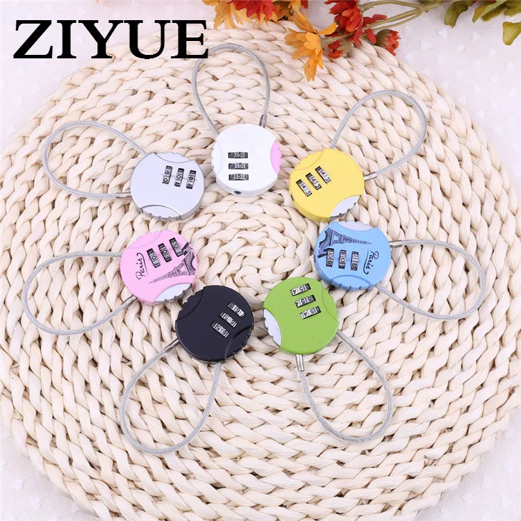 

2pcs Free shipping SCHOOL GYM & HEALTH CLUB Bag Mini Wire Rope Luggage Password Padlock Pad Lock 301