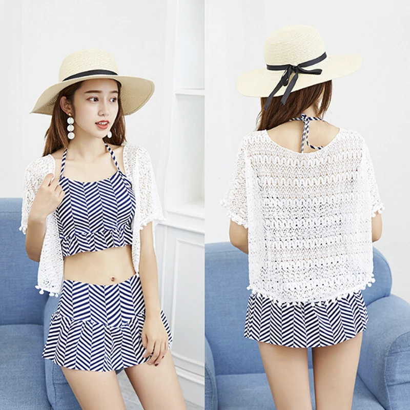 

2pcs Beach Cover Up Coverup Dress Swimsuit Wear Swimwear White Lace blouse Women Beachwear