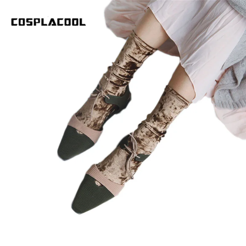 

[COSPLACOOL]Arrived Colorful Shining Korean Glitter Socks Women Fall/Winter Funny Socks Elasticity Meias Heap Heap Socks