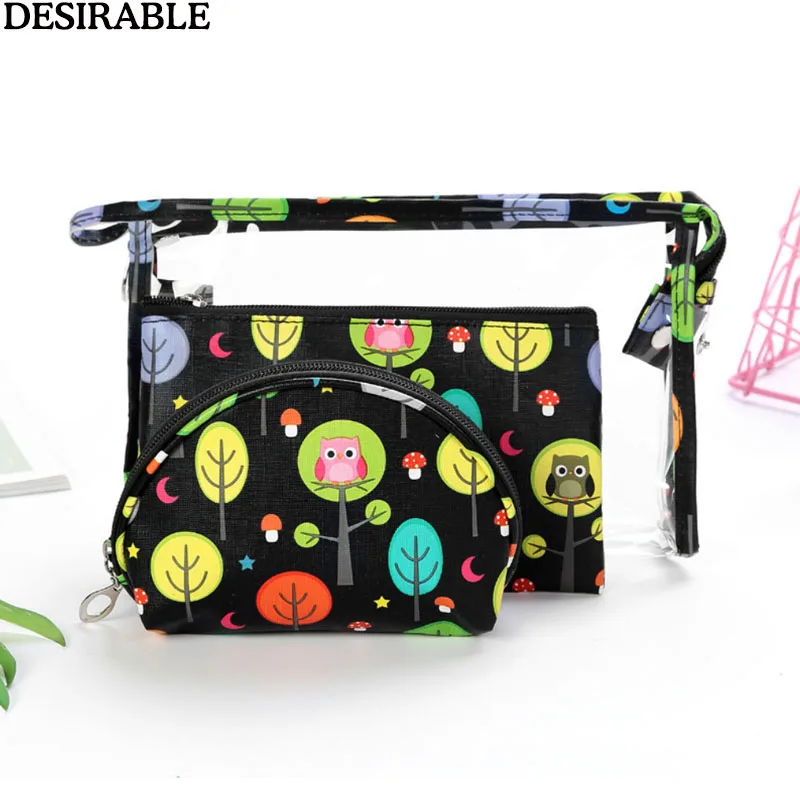 

Cosmetic Storage Bag 3Pcs Set Zipper Portable Travel Make Up Bag Toiletry Organizer Beauty Case Beautician Necessaire Container
