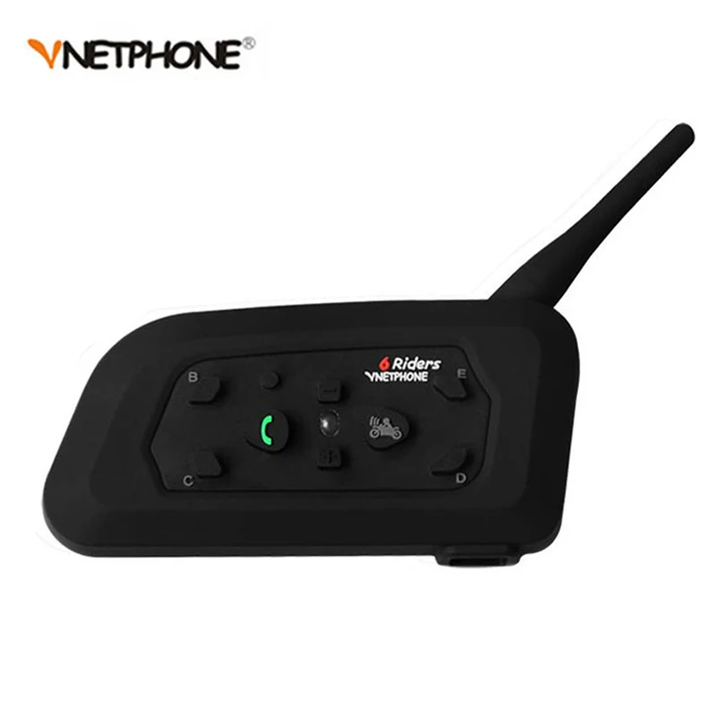 1200M Wireless Bluetooth Motorcycle Helmet Intercom 6 Riders Interphone Headset Support Mp3 Music GPS 1pcs Intercomunicador